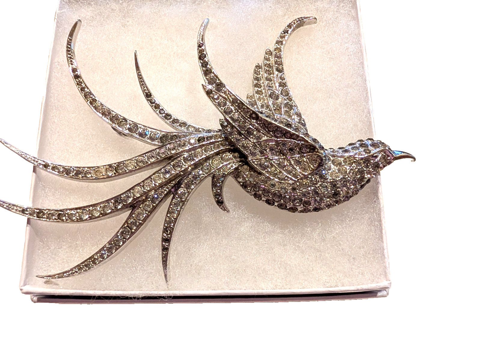 Rare MB Boucher Right Facing Pave Swallow Bird Pin, First Edition Rare MB Boucher Right Facing Pave Swallow Bird Pin, First Edition
