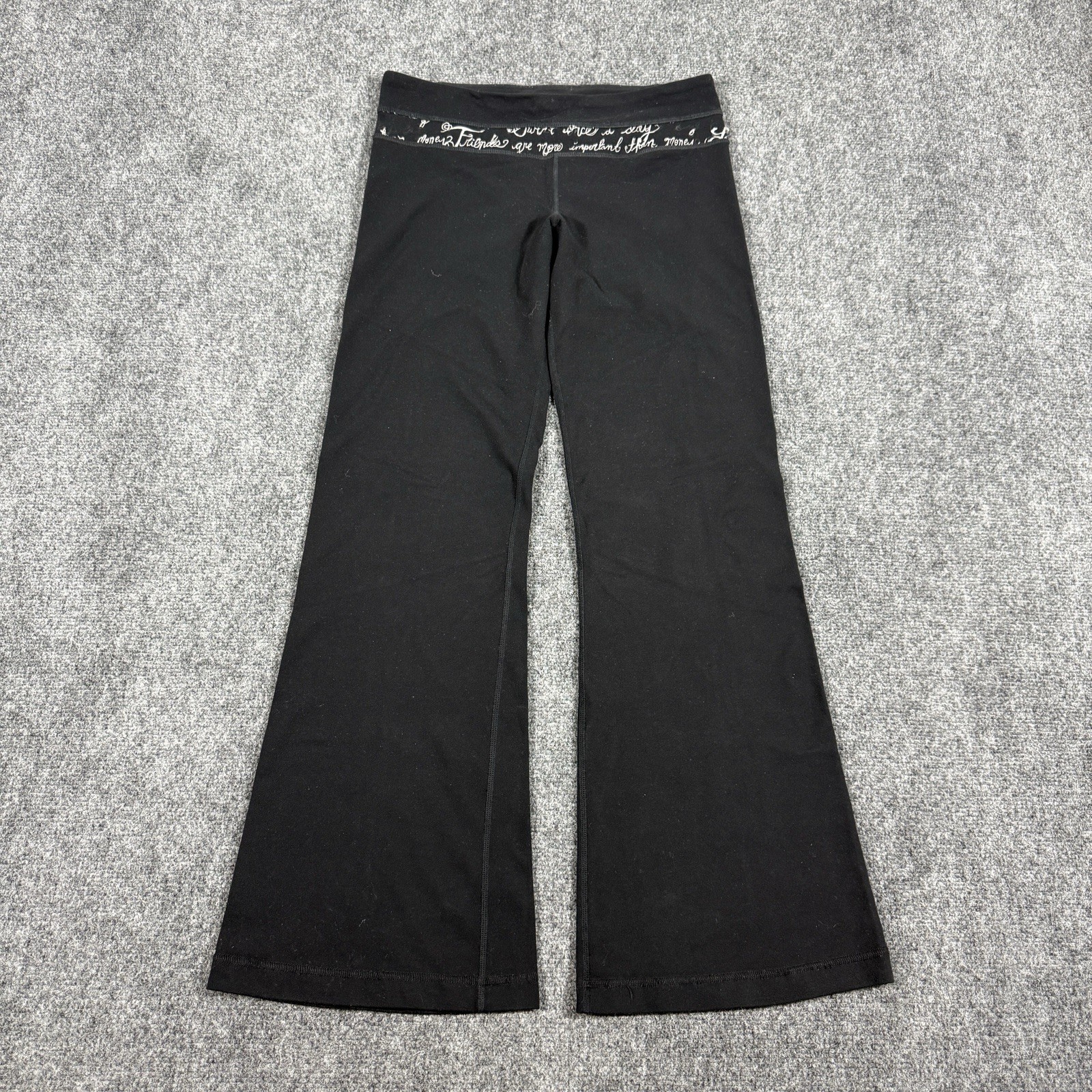 Vintage Lululemon Reversible Flare Leggings Womens Size 8 Black Athletic Yoga