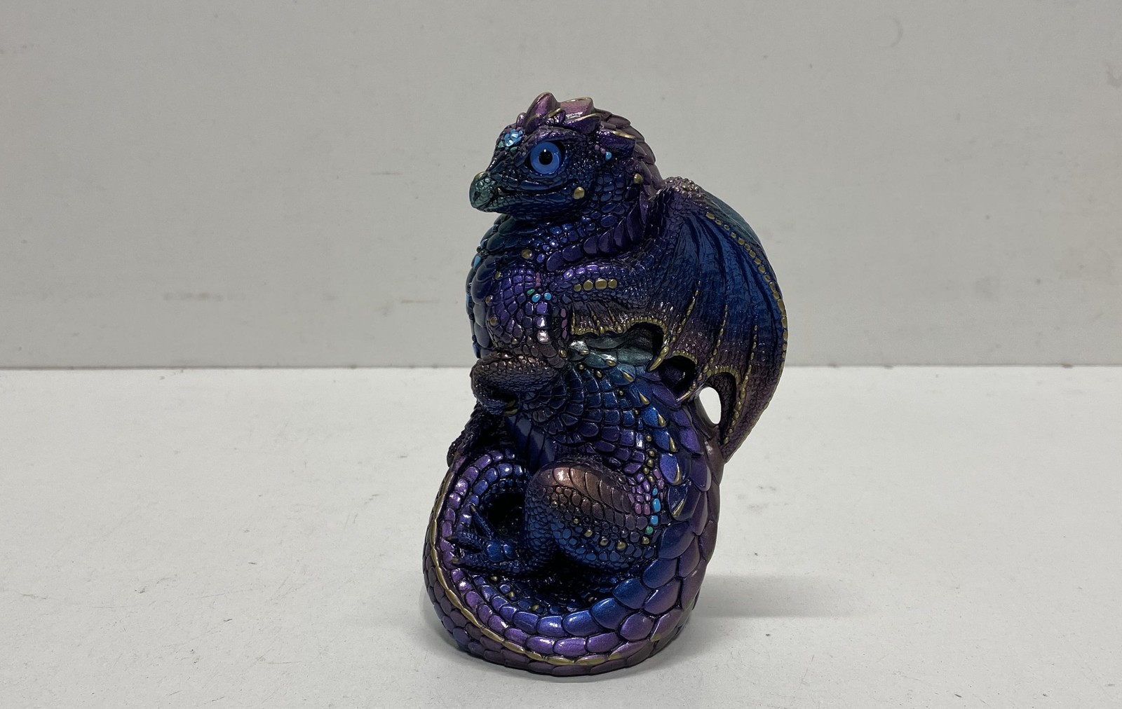 Windstone Editions M. Pena 1988 Hatching Dragon Figurine Purple 6 Inch