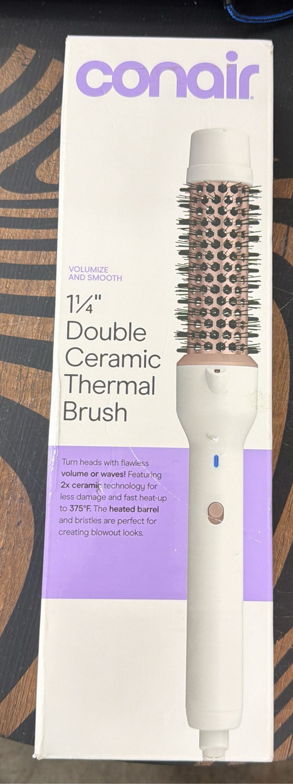 Conair Double Ceramic Thermal Brush 1 1/4 Inch Volumize and Smooth