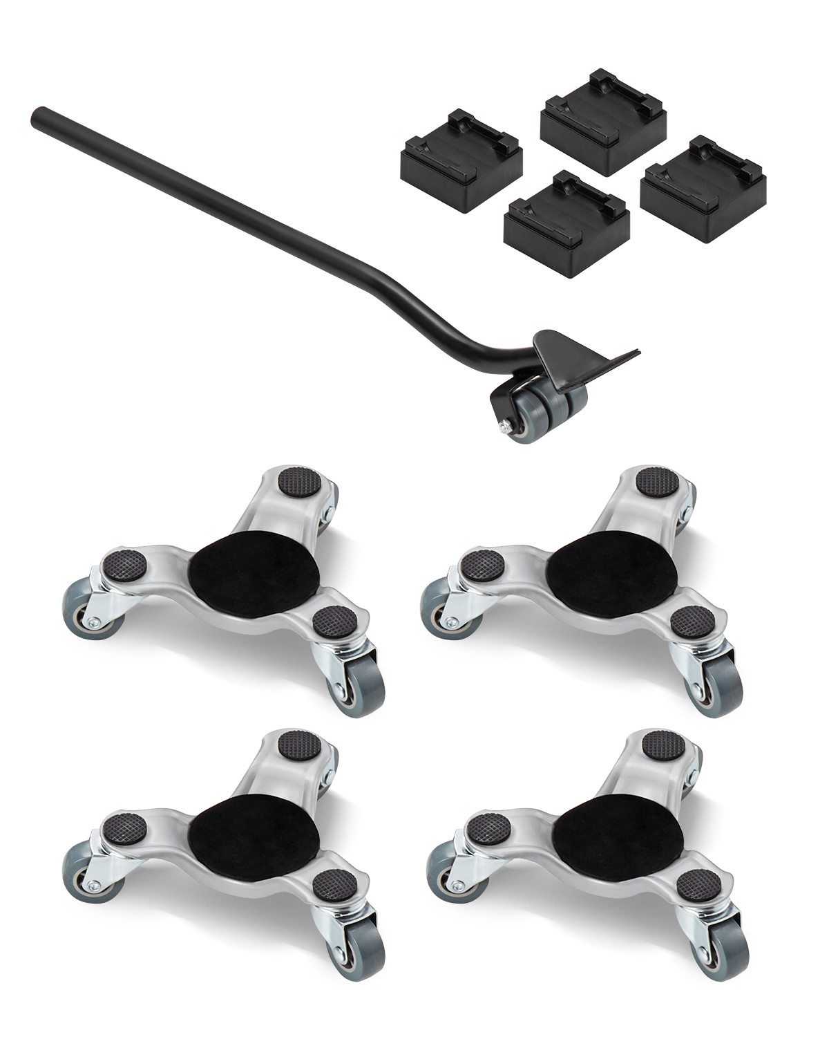 Uimoso Furniture Dolly 4pcs Steel Tri-dolly Set Furniture Mover 440 lbs Capacity