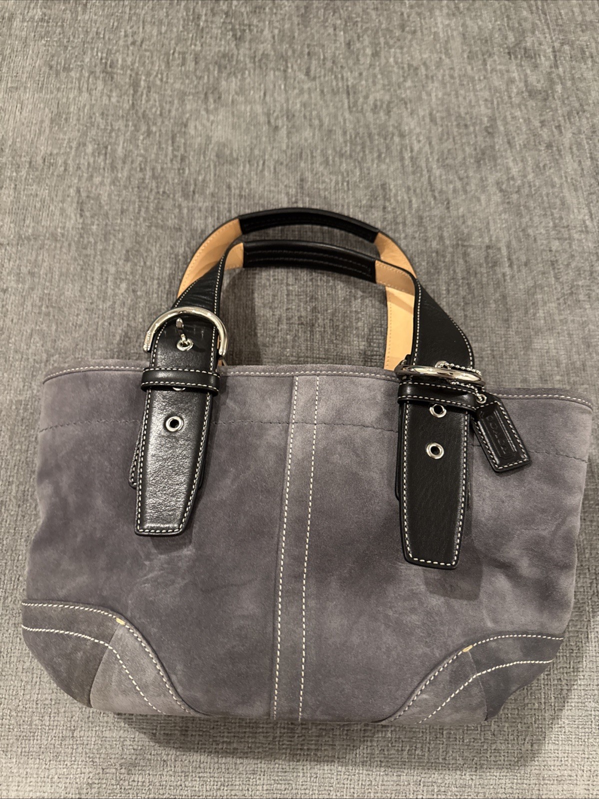 Rare vintage Y2K style Coach blue Suede Shoulder Bag NWOT