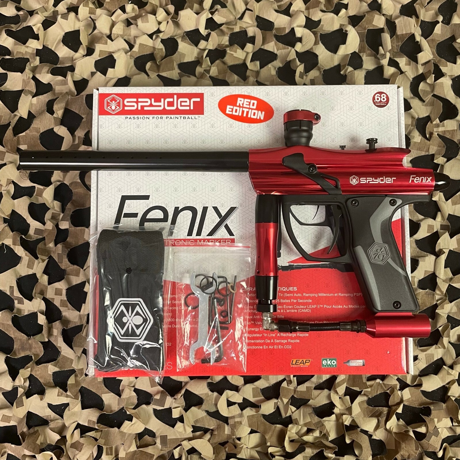 NEW Kingman Spyder Fenix Electronic Paintball Gun - Gloss Red