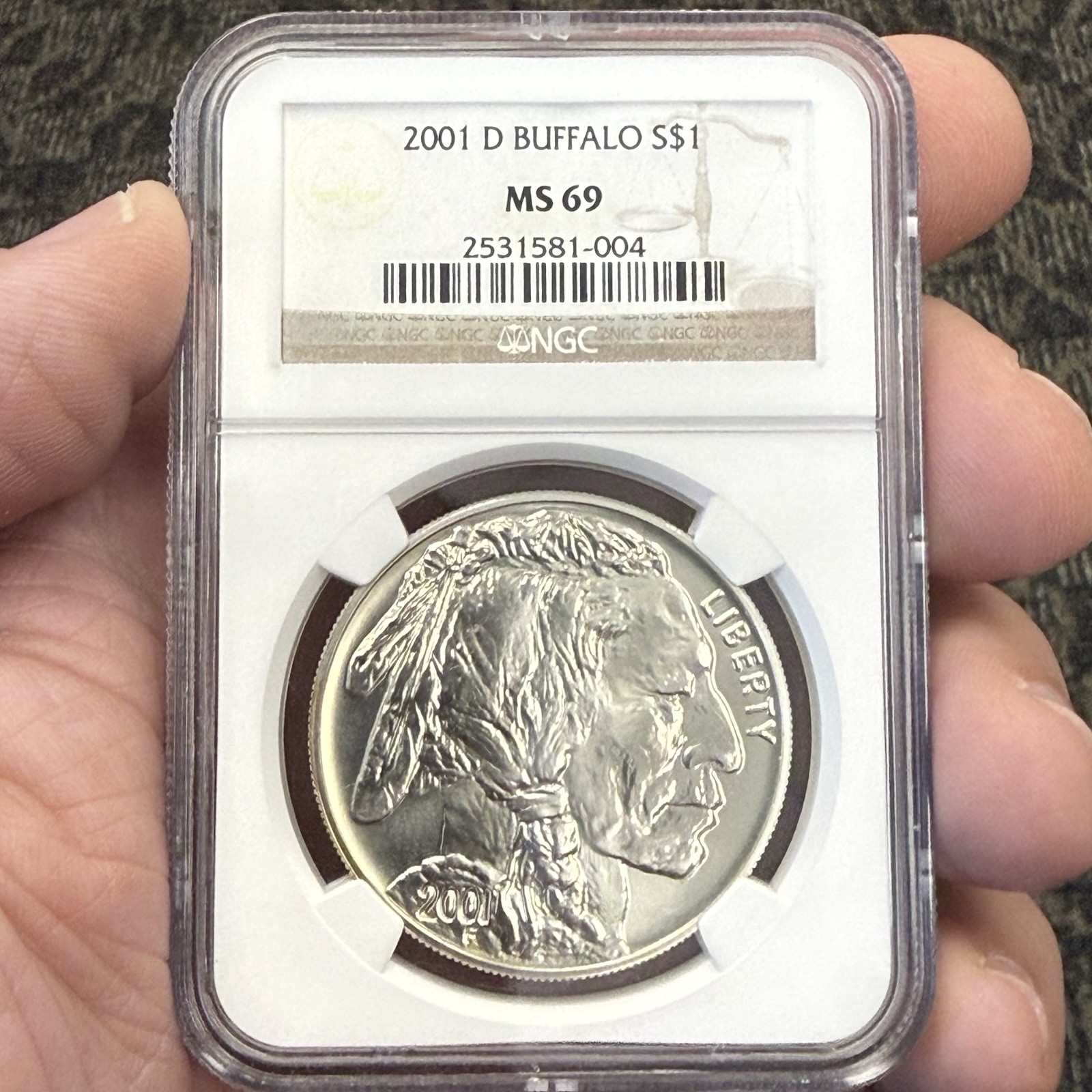 2001-D American Buffalo Silver Dollar $1 NGC MS69 Commemorative 2001-D American Buffalo Silver Dollar $1 NGC MS69 Commemorative