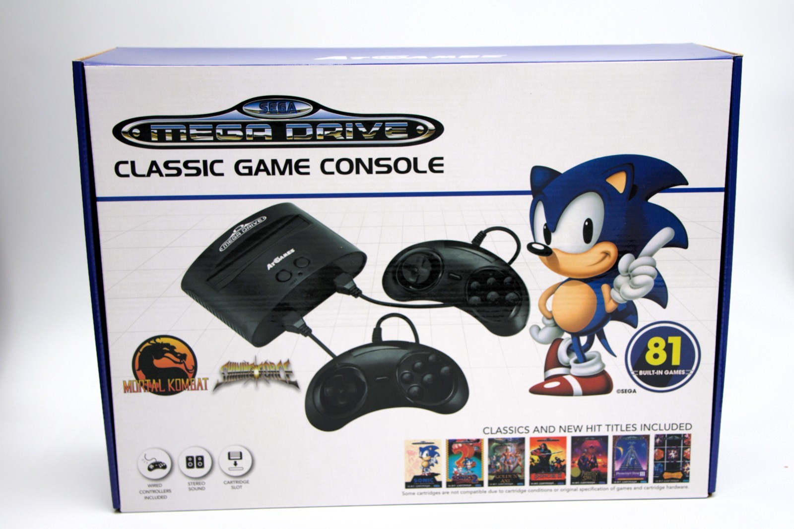 SEGA Genesis Classic Game Console 81 Games  -Sonic - Mortal Kombat - ATGames New
