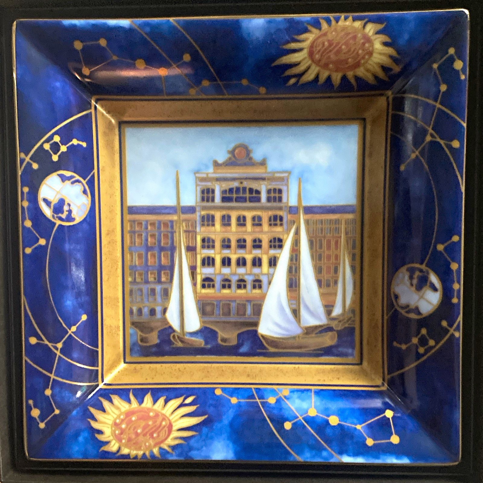 Patek Philippe 175th Anniversary 2014 Cloisonné Enamel Square Plate Nautical Patek Philippe 175th Anniversary 2014 Cloisonné Enamel Square Plate Nautical