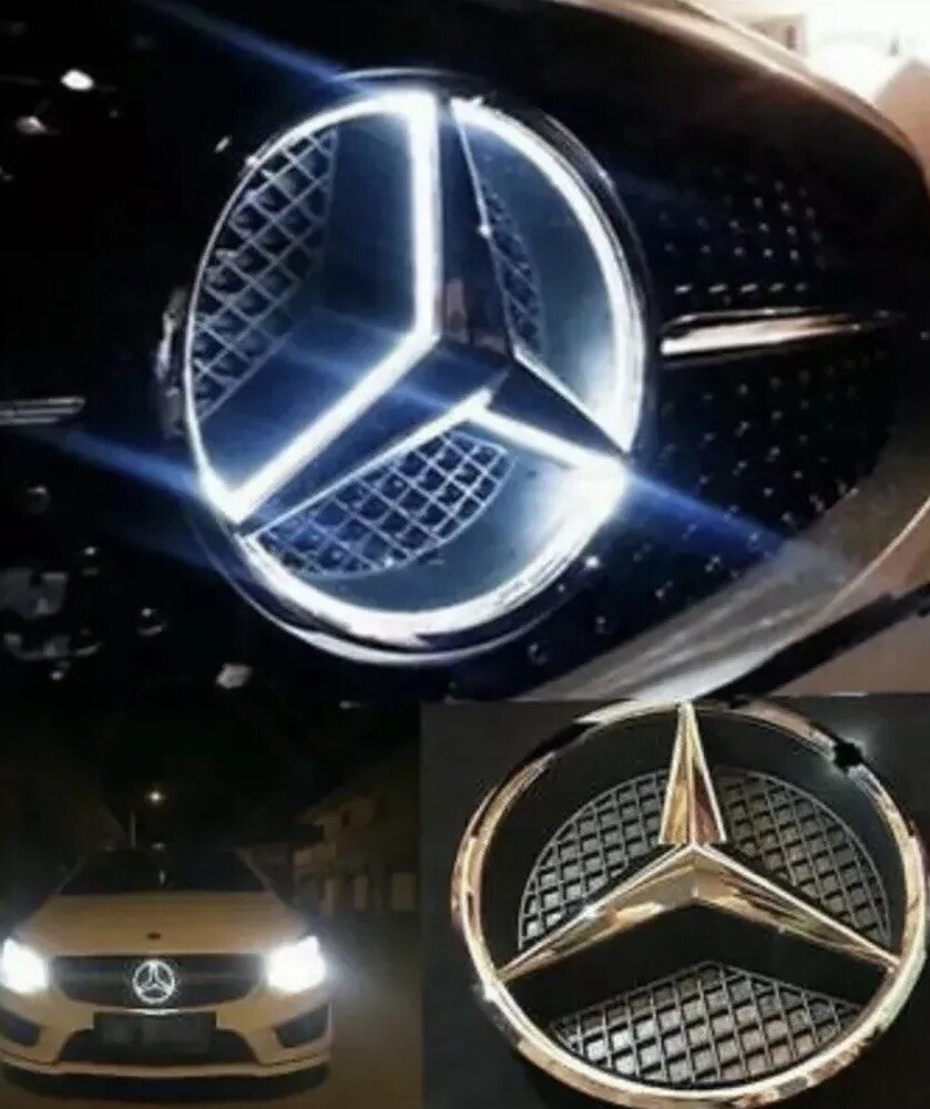 2015-2019 Mercedes Benz Front Star LED Emblems White Light Deep Dish GLC GLE GLS