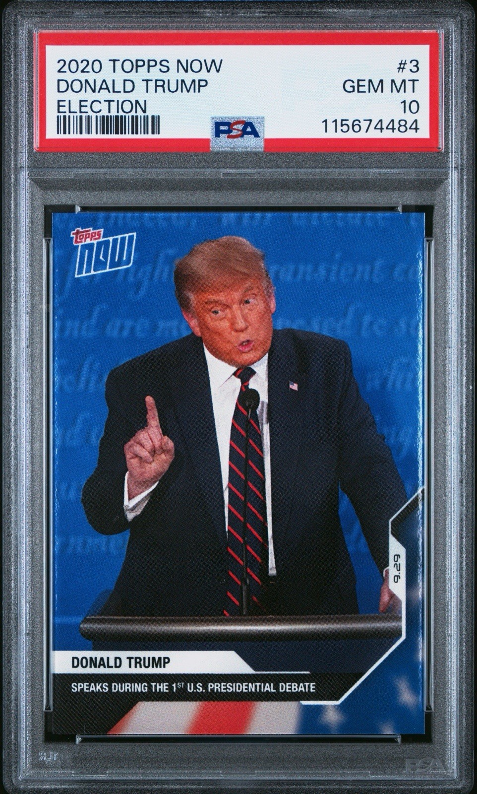 Donald Trump 2020 Topps Now #3 Presidential Election Rookie RC PSA 10 GEM MINT Donald Trump 2020 Topps Now #3 Presidential Election Rookie RC PSA 10 GEM MINT