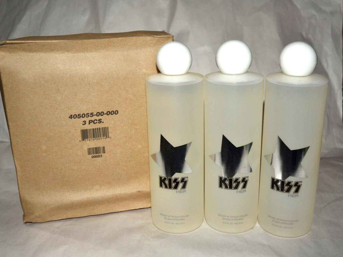 3X NIB KISS HER Rockin\' After Bath Splash 15.0 oz each 3X NIB KISS HER Rockin\' After Bath Splash 15.0 oz each