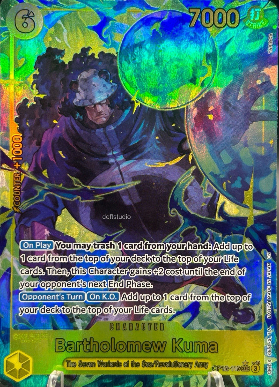 • Bartholomew Kuma • OP12-119 Alt Art Holo Foil One Piece TCG NM • Bartholomew Kuma • OP12-119 Alt Art Holo Foil One Piece TCG NM