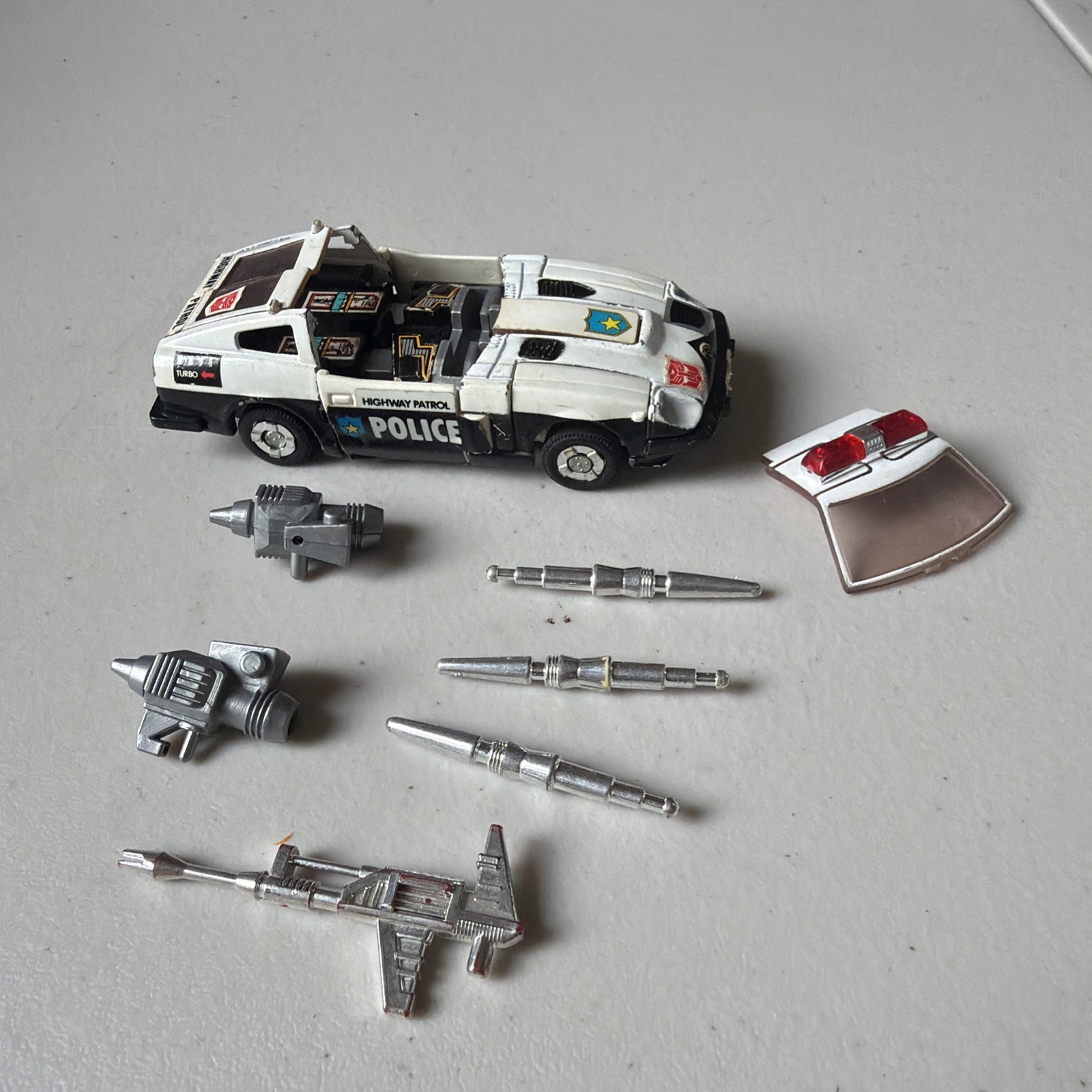 Vtg 1982 Takara Japan Transformers G1 Prowl Highway Patrol Police FOR PARTS