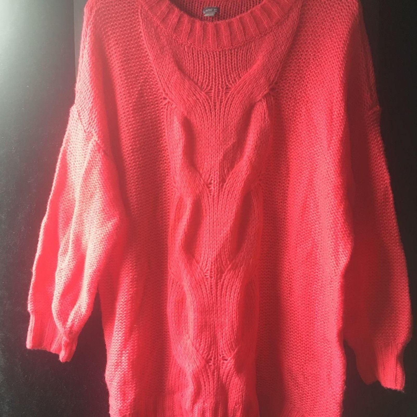 Aerie Women\'s Red and Pink Jumper Sweater Aerie Women\'s Red and Pink Jumper Sweater