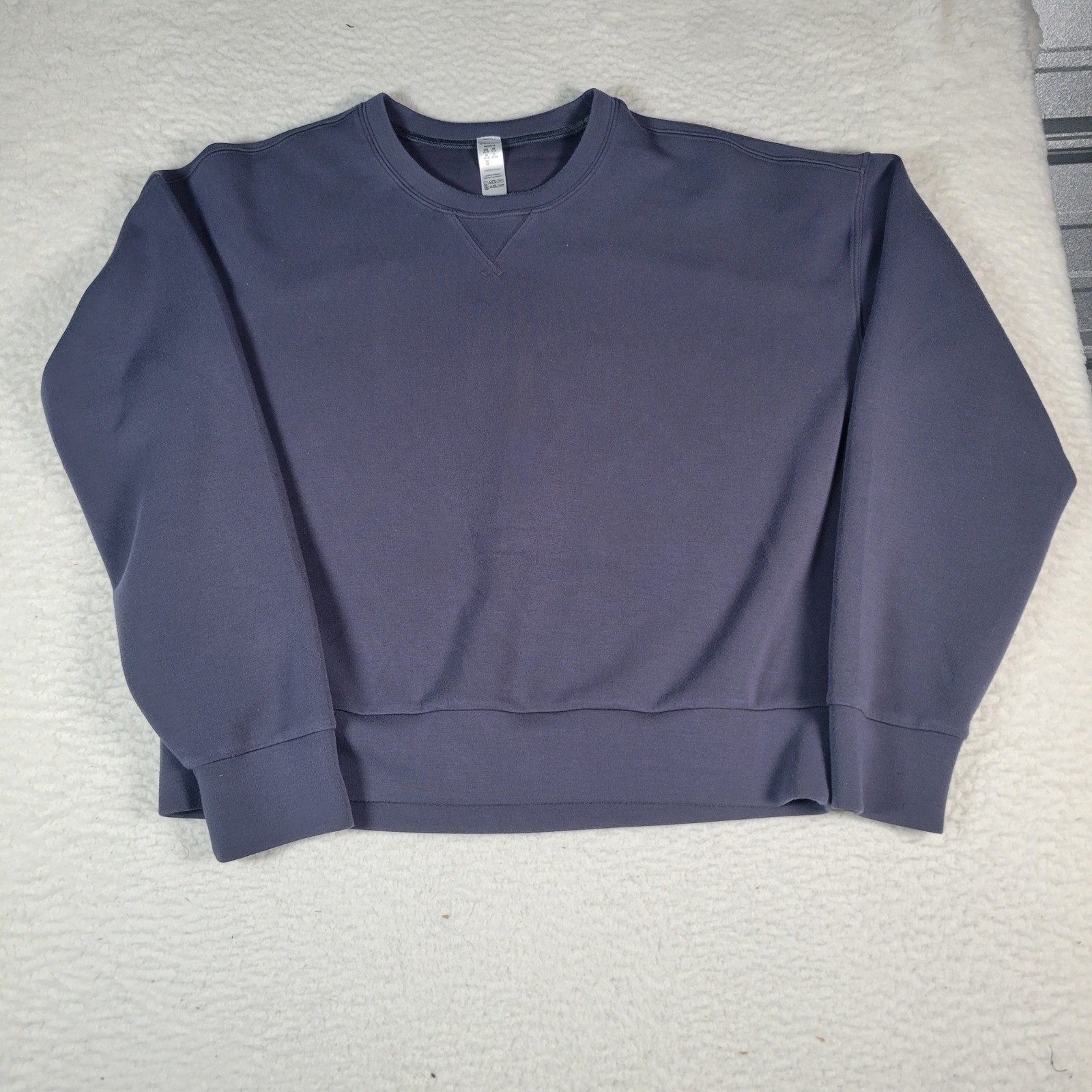 Spanx AirEssentials Crewneck Pullover Womens M Blue Grey Relaxed Sweatshirt