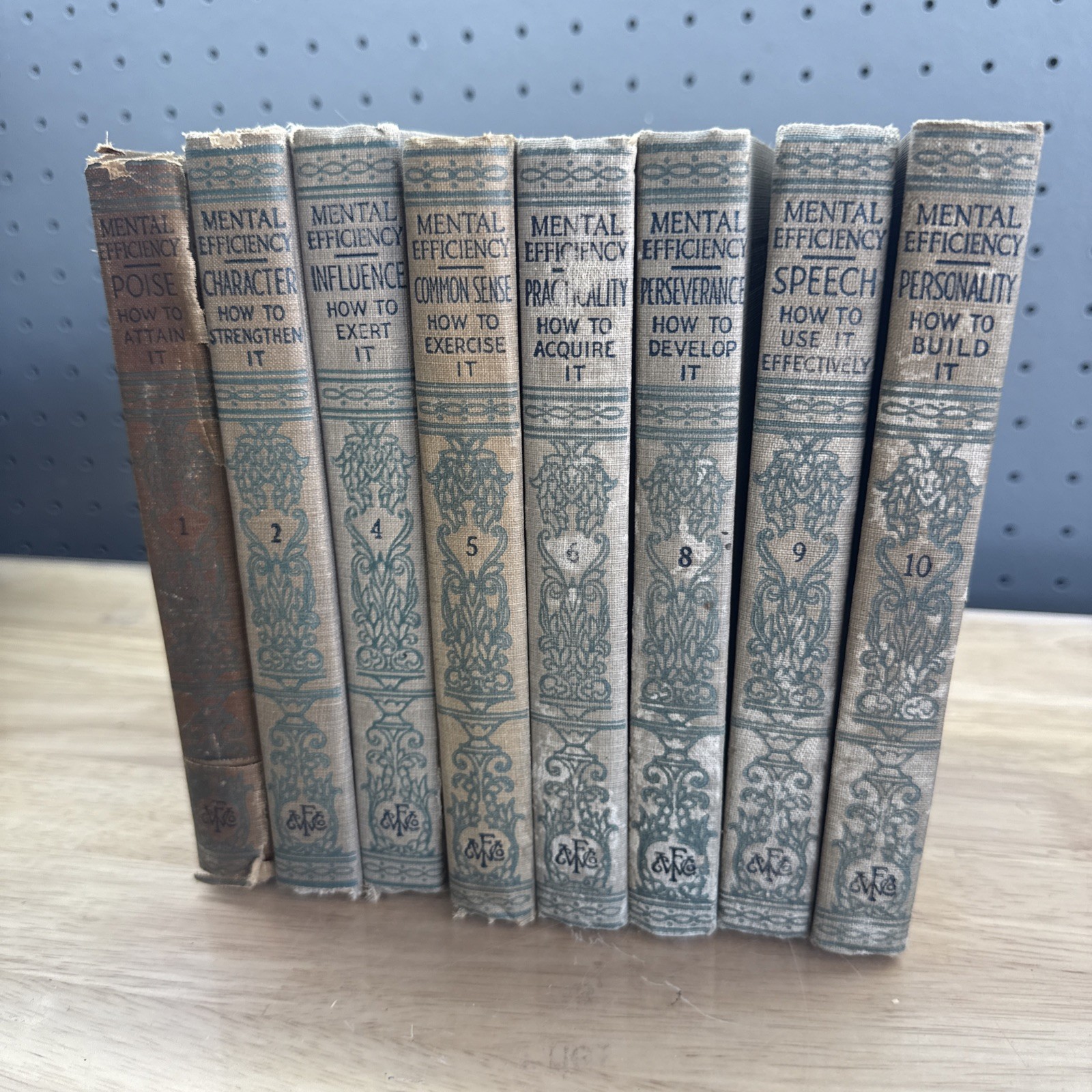 Mental Efficiency Series 1916 Partial Lot - 8 Volumes Hardcover Funk/Wagnalls
