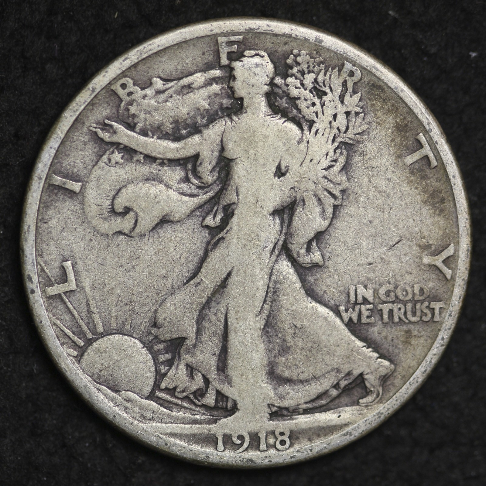 ** 1918-S Walking Liberty Silver Half Dollar NICE 