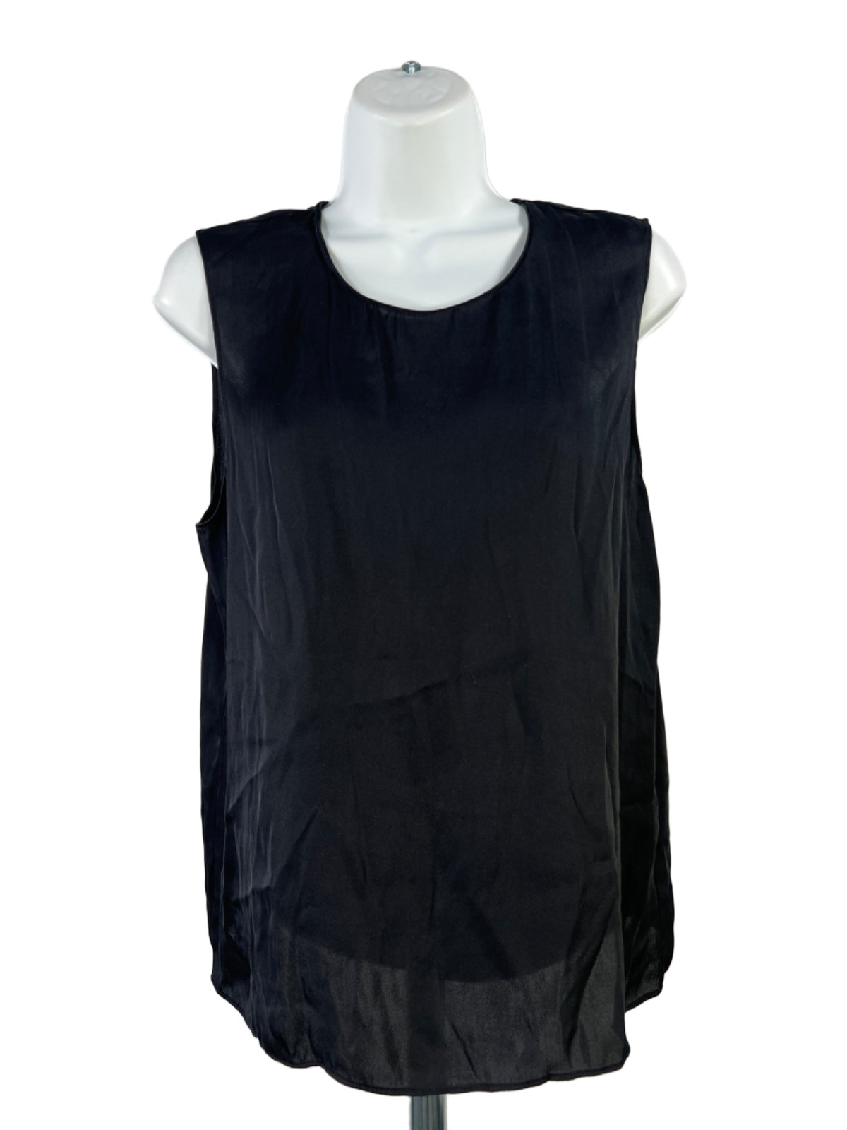 Quince Women\'s Black Washable Stretch Silk Stretch Tank Top - M