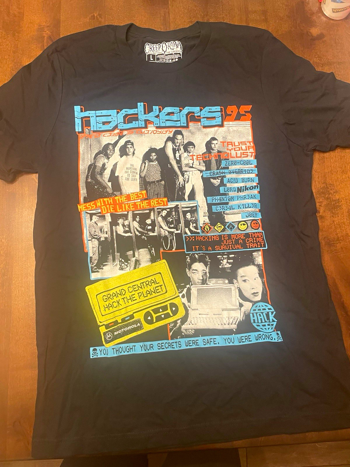 Hackers 1995 Movie Tshirt size L by Creep-O-Rama (NEW)