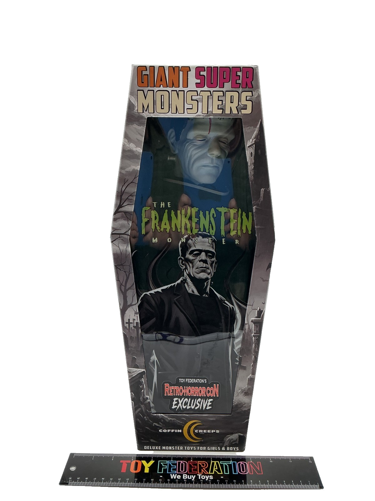 Con Exclusive 2026 COFFIN CREEPS Giant Super Monsters B&W FRANKENSTEIN\'S MONSTER Con Exclusive 2026 COFFIN CREEPS Giant Super Monsters B&W FRANKENSTEIN\'S MONSTER