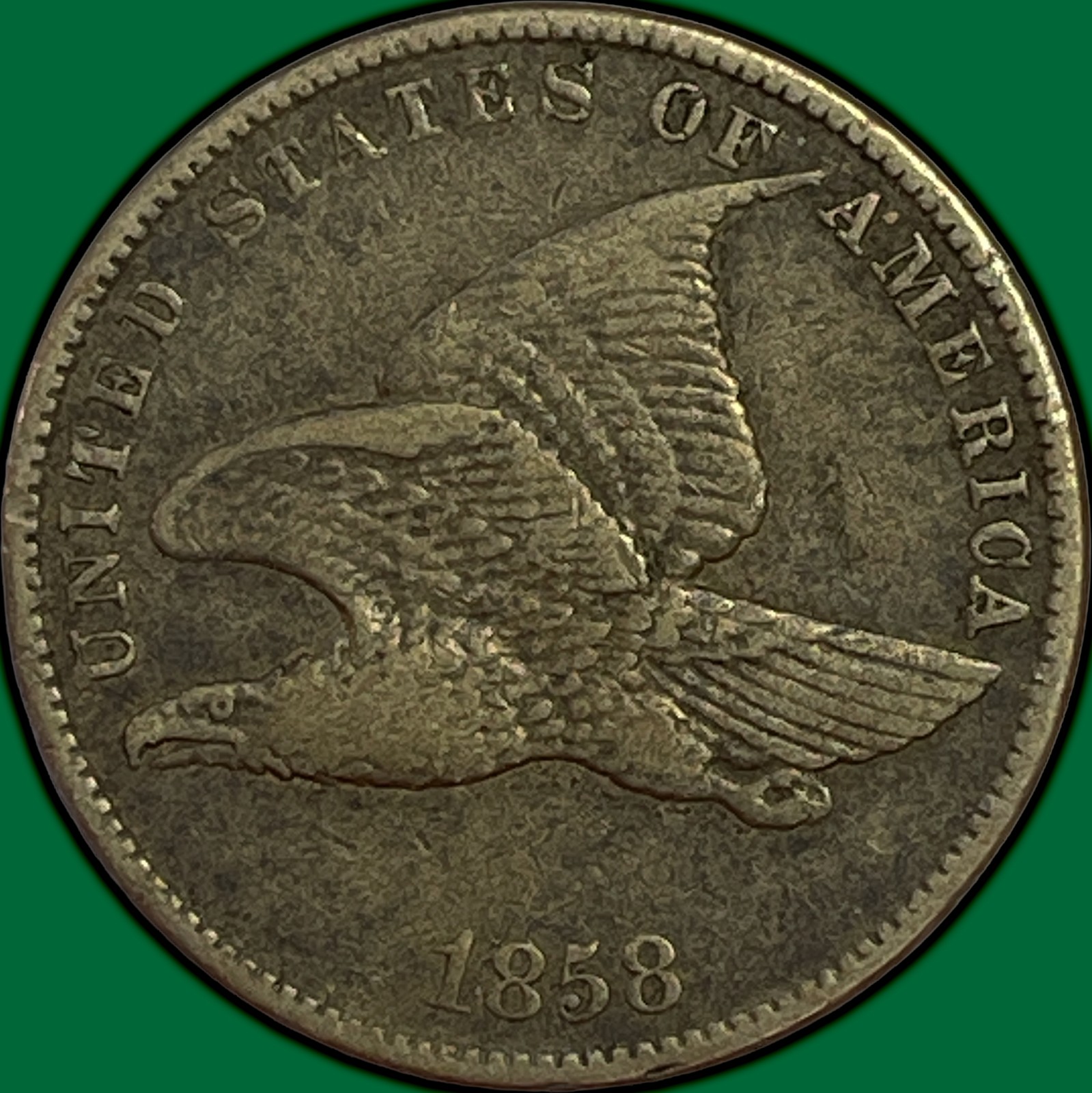 1858 Small Letters Flying Eagle Cent Choice Very Fine VF+/XF Coin #48181