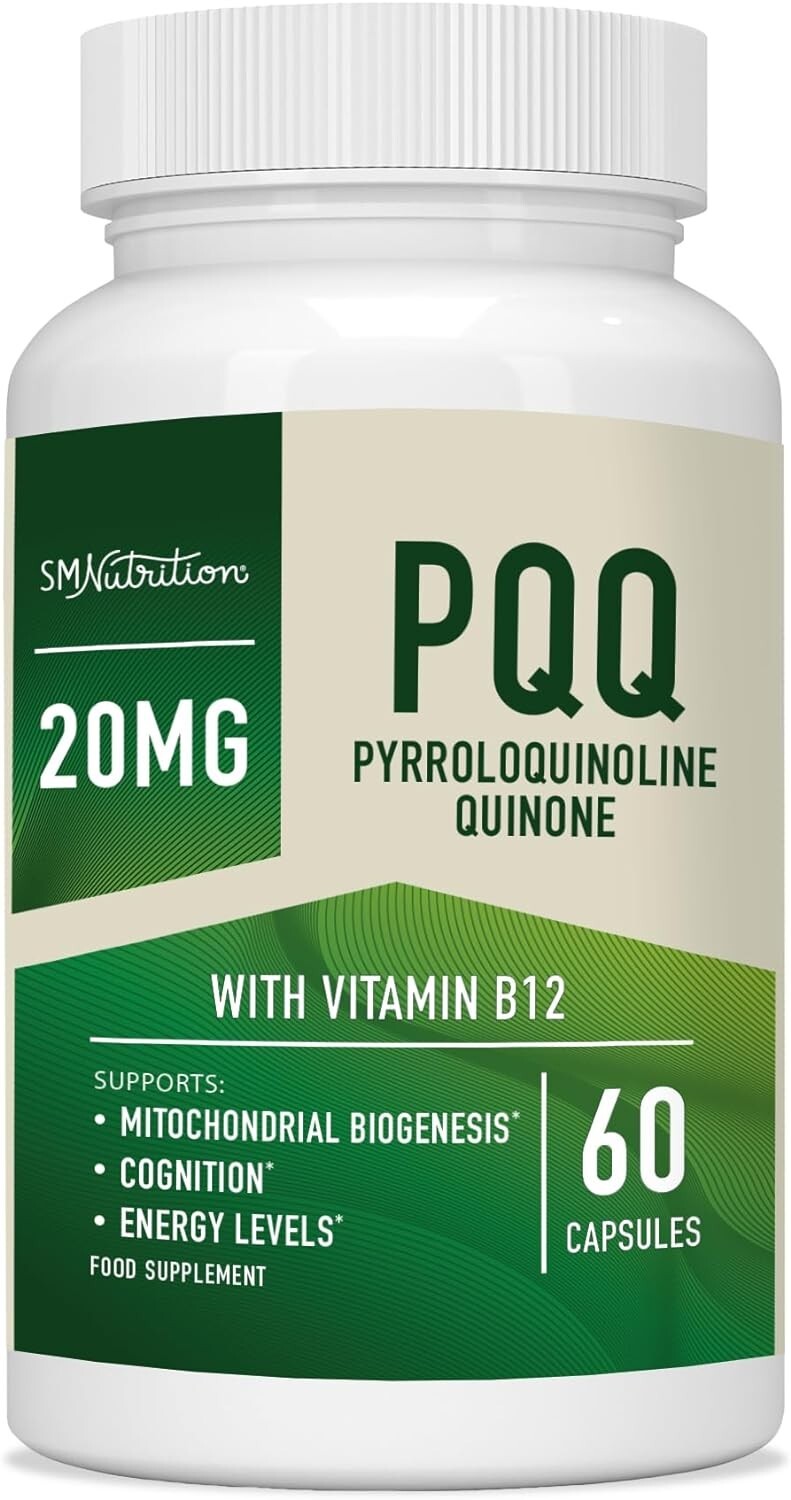 SM Nutrition PQQ Supplement 20mg Mitochondrial Biogenesis & Energy Optimizer 60c SM Nutrition PQQ Supplement 20mg Mitochondrial Biogenesis & Energy Optimizer 60c