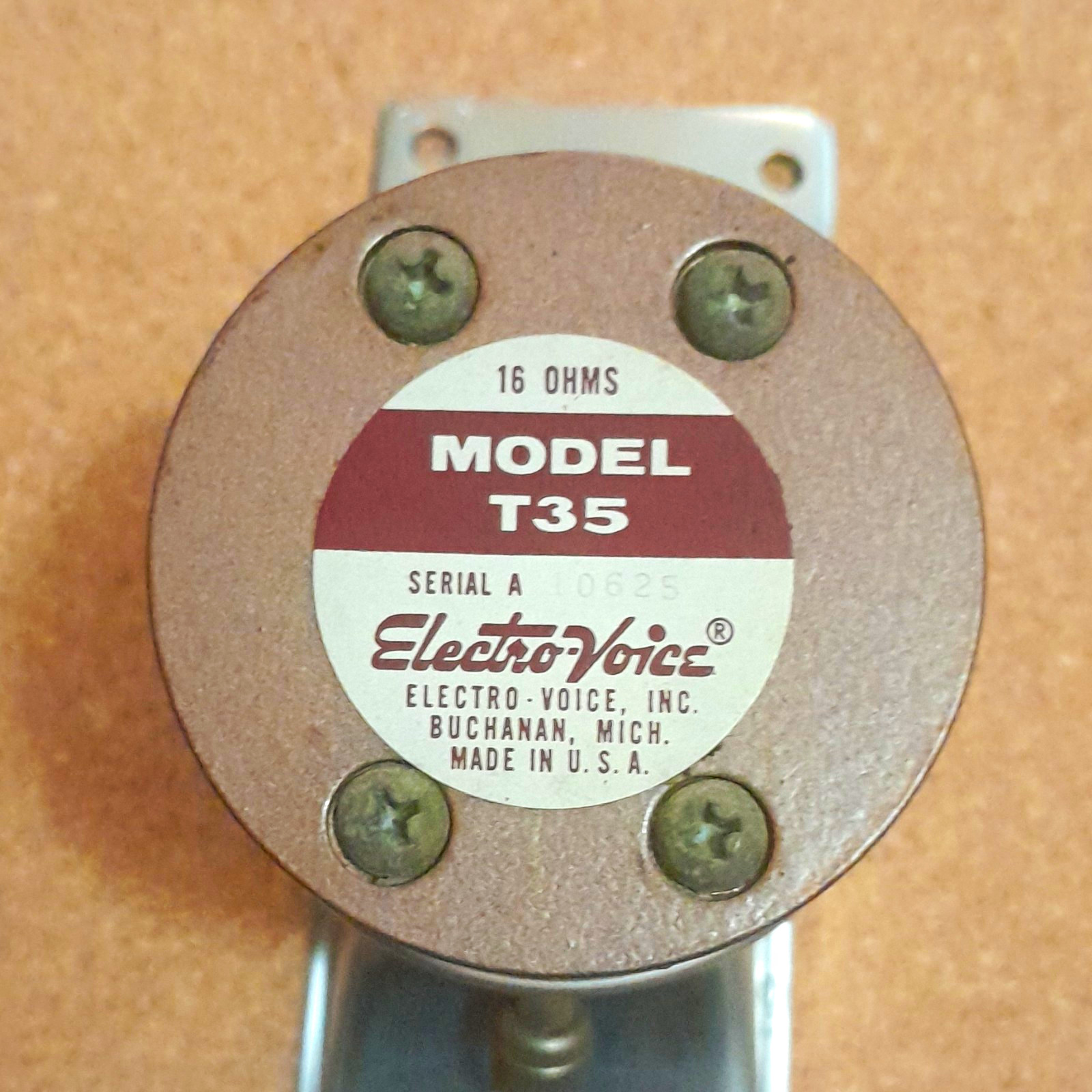 Vintage Electro-Voice, E-V, T35 Alnico 16 Ohm  Horn Tweeter, TESTED, WORKING
