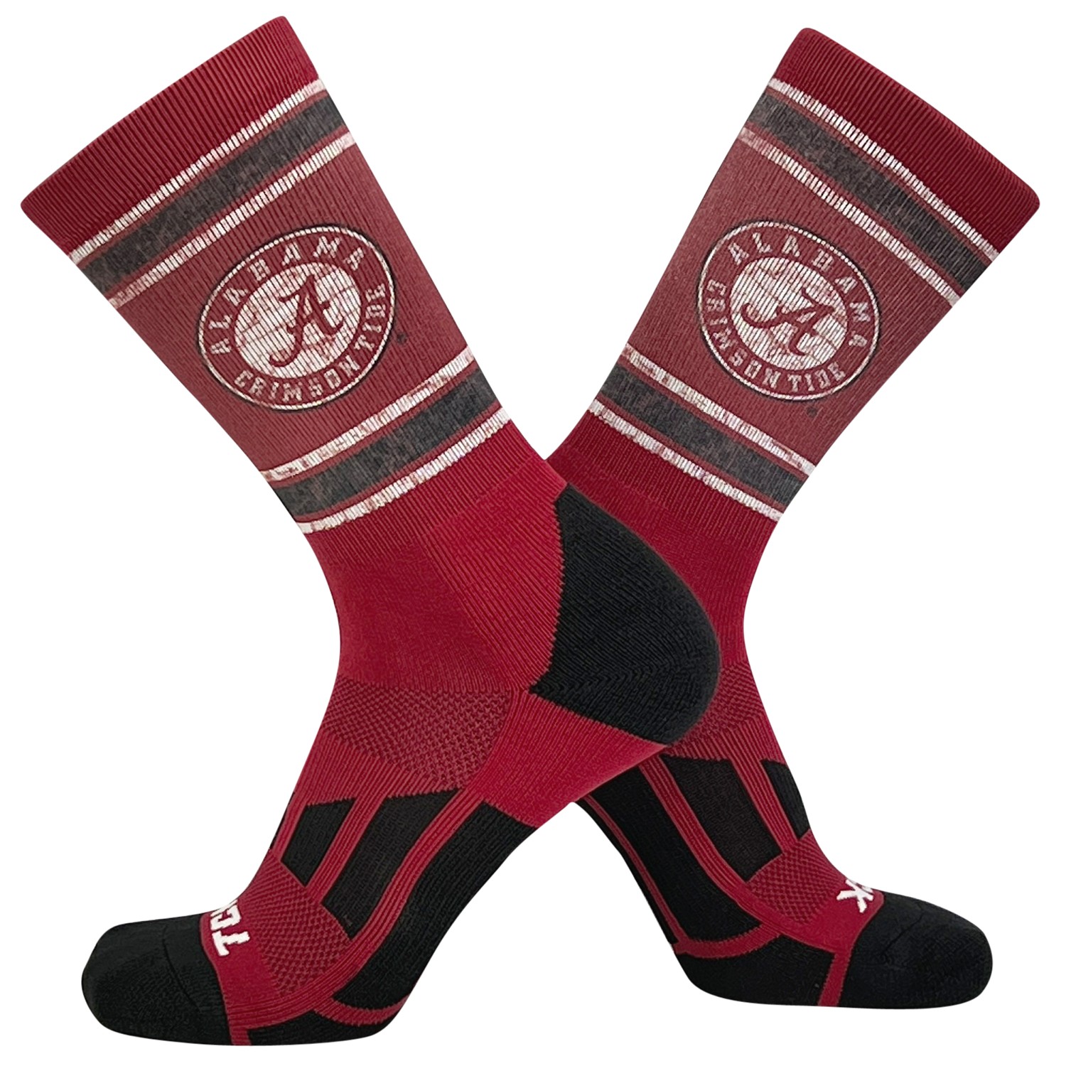 TCK Vintage Alabama Crimson Tide Circle Logo Crew Socks (8-13) TCK Vintage Alabama Crimson Tide Circle Logo Crew Socks (8-13)