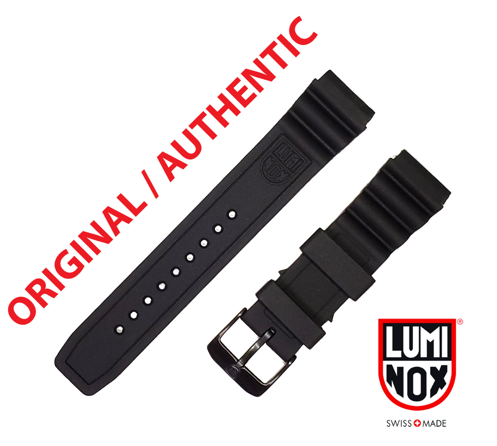 Original Luminox Watch Band 22mm 3000 3100 3200 3400 3600 8400 8800 BLACK SILVER