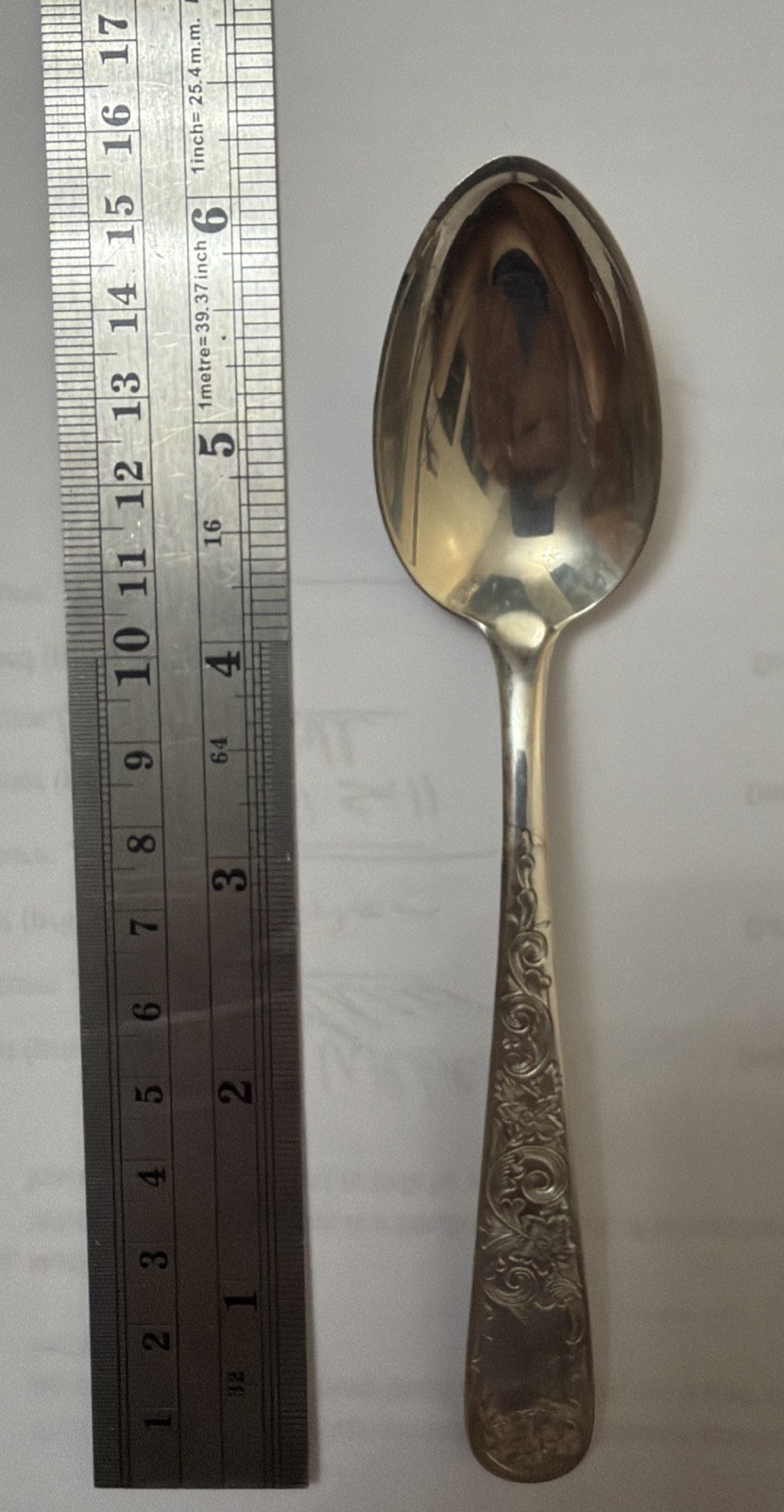 S. Kirk & Son “Old Maryland Engraved” Sterling Silver Dessert/Oval Soup Spoon
