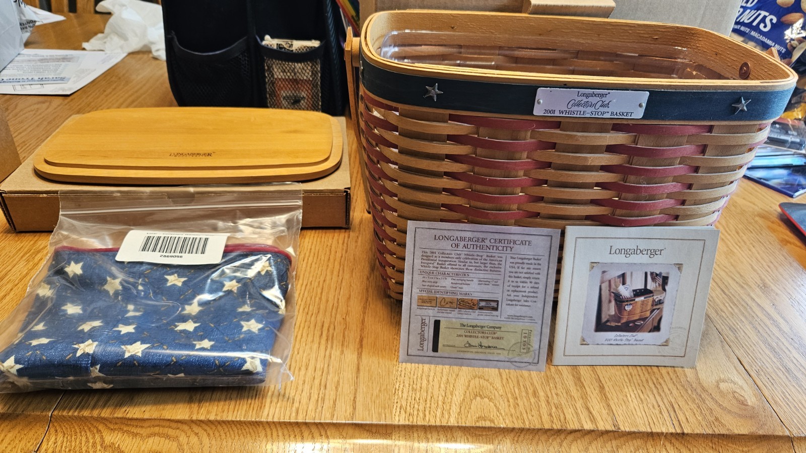 Longaberger Collectors Club 2001 Whistle-Stop Basket L/P/T-o Original Box Longaberger Collectors Club 2001 Whistle-Stop Basket L/P/T-o Original Box