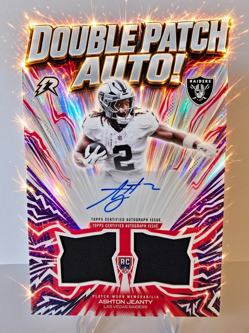 Topps 2025 Resurgence Ashton Jeanty Amped Up Rookie Double Patch Auto *BONUS*