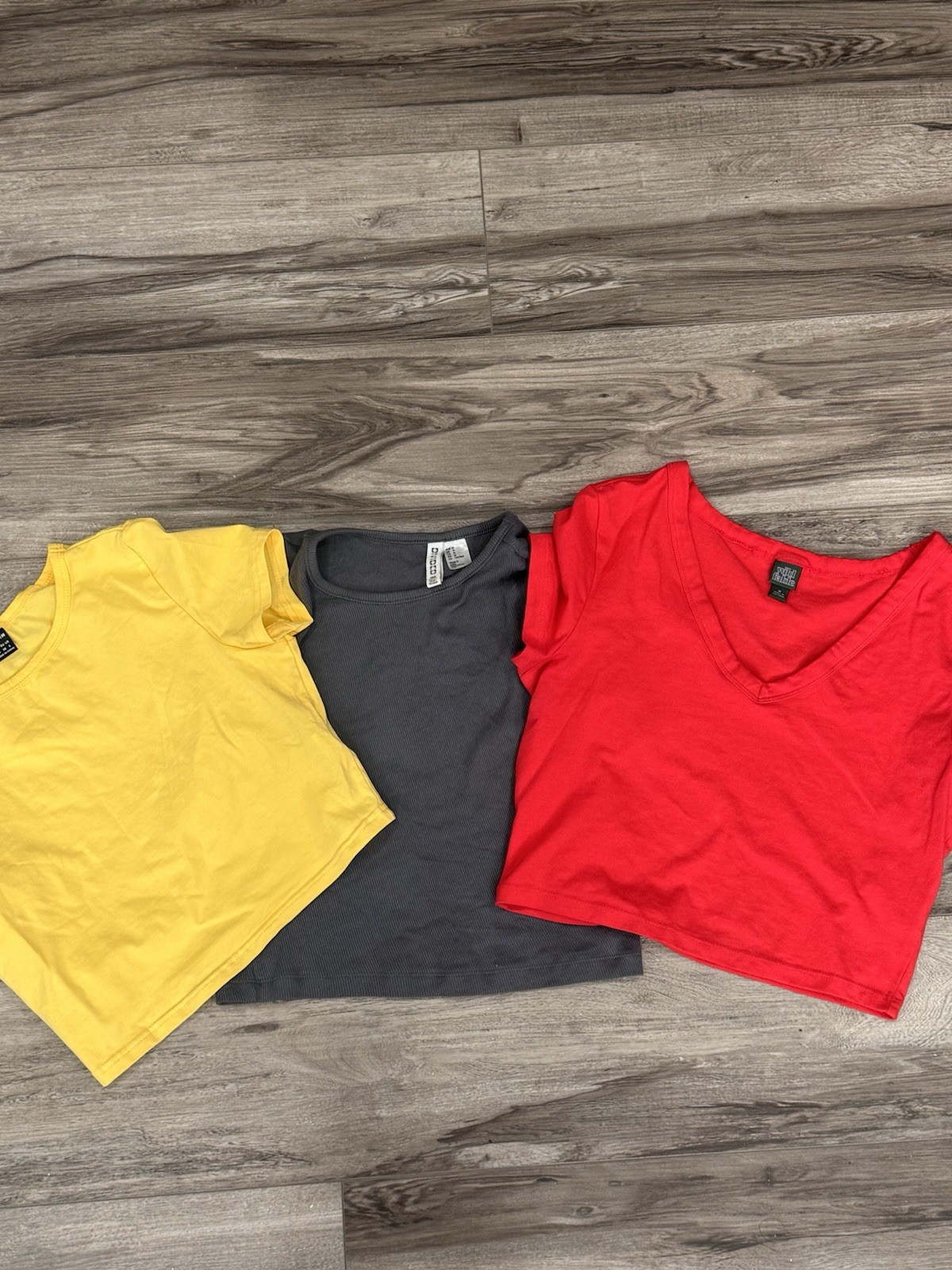 H&M Divided SHEIN Wild Fable T-Shirts Lot of 3 Size M Yellow Gray Red
