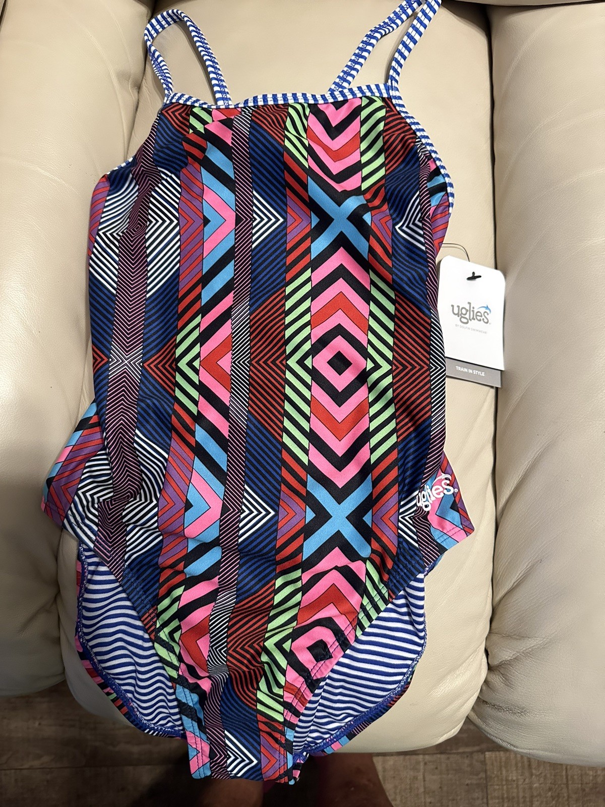 DOLFIN UGLIES One Piece Swimsuit Womens Size 32 BRIGHT GEO PRINT
