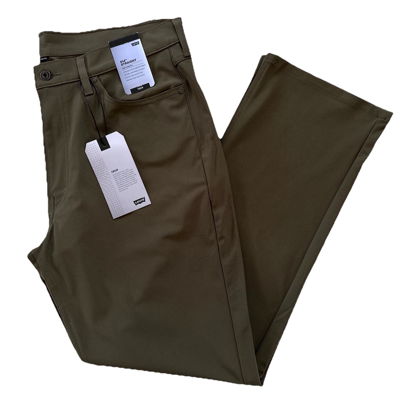 Levi's Men's 514 Straight Tech Pants, Green Levi's Men's 514 Straight Tech Pants, Green