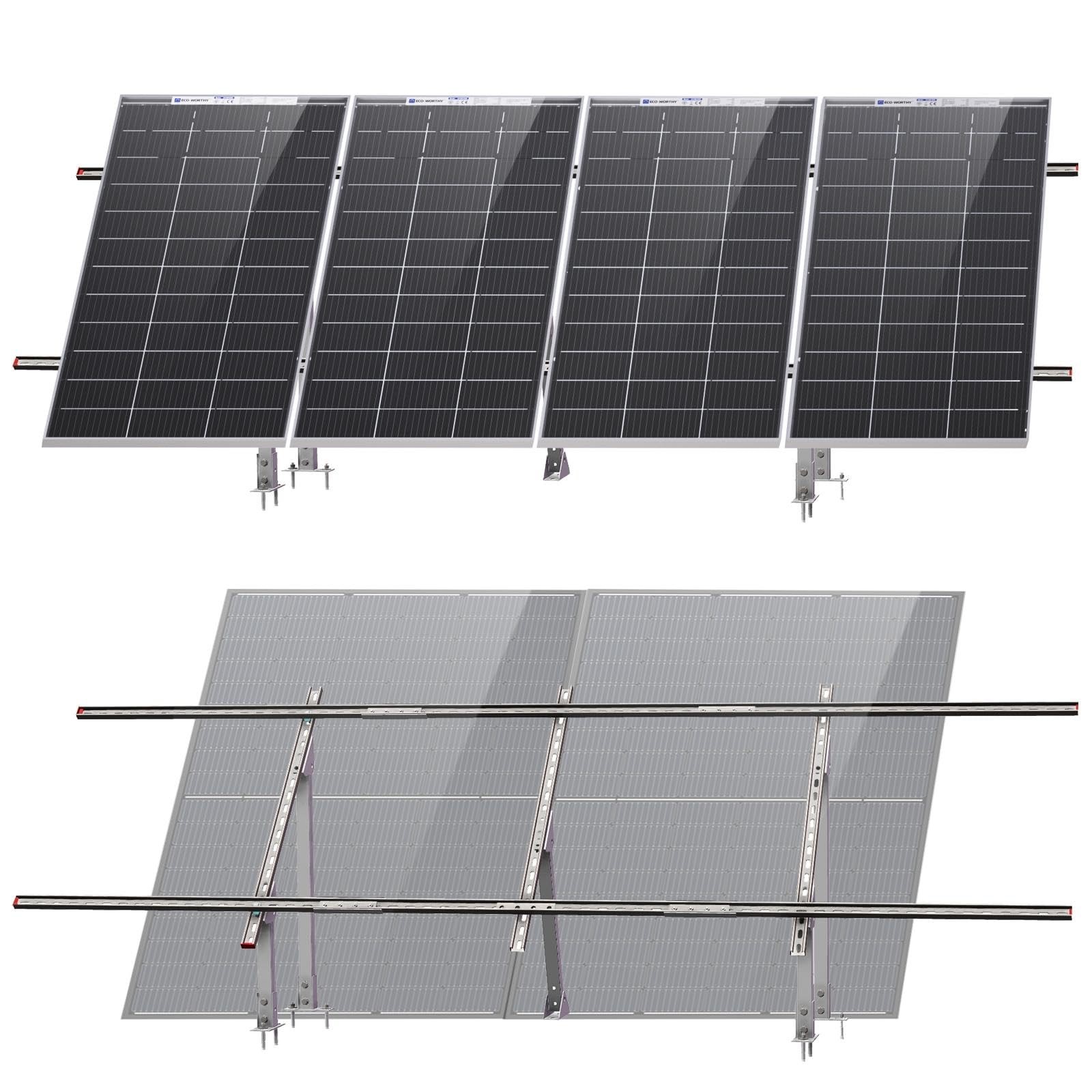 Upgraded Solar Ground Mount Adjustable MultiPieces Solar Panel Mounting Brack...