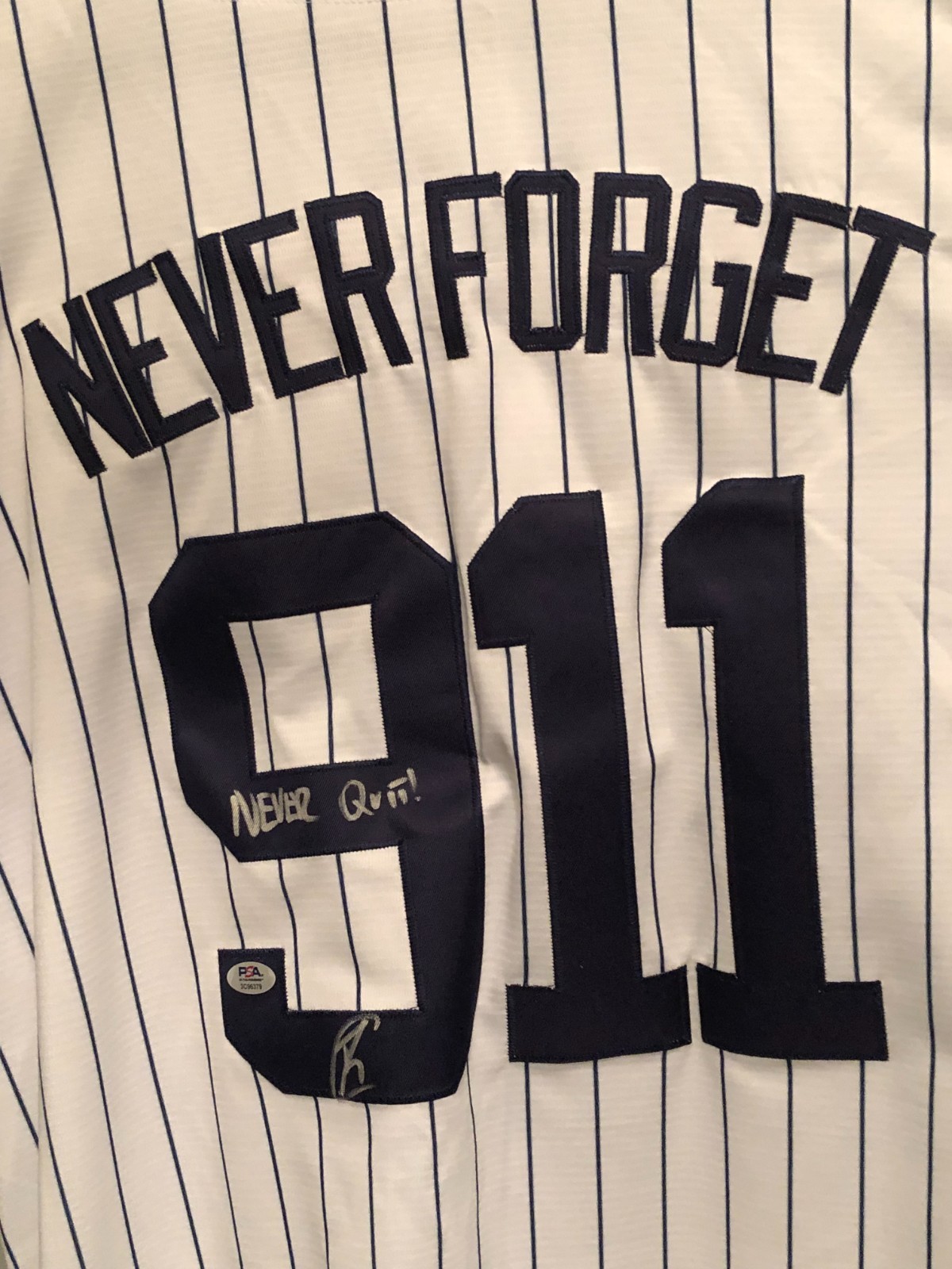 ROBERT O\'NEILL PSA AUTO Baseball JERSEY 911 Signed NEVER FORGET QUIT NY YANKEES