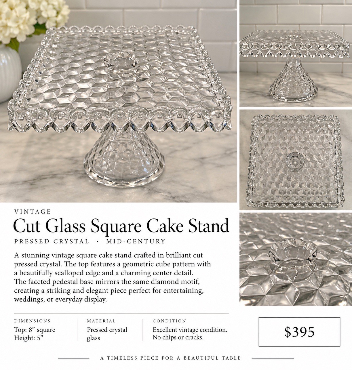 Vintage Fostoria American Clear Cube 12\ Vintage Fostoria American Clear Cube 12\