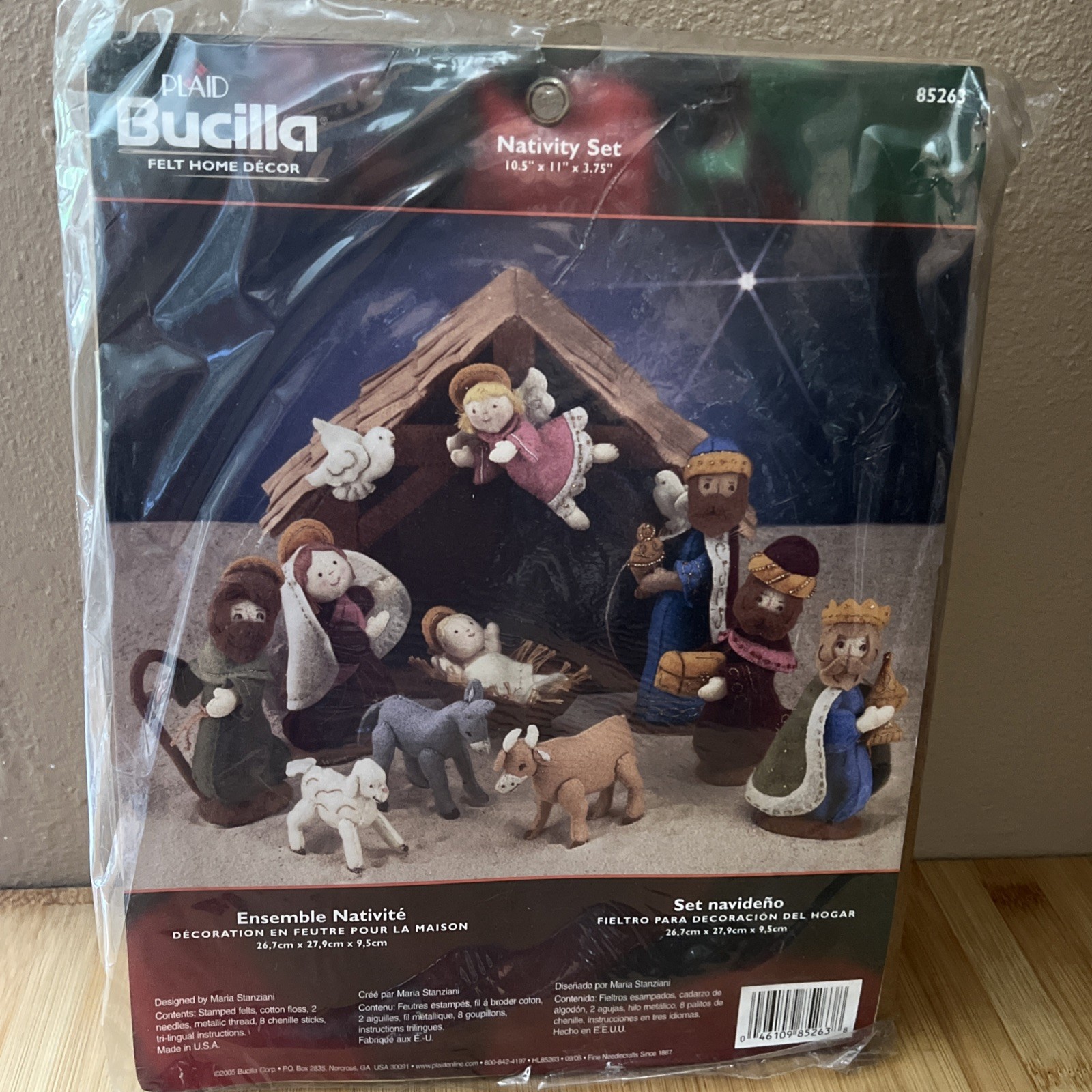 Bucilla Felt Nativity Kit 85263 Appliqué Christmas Home Decor Sealed Vtg 2005