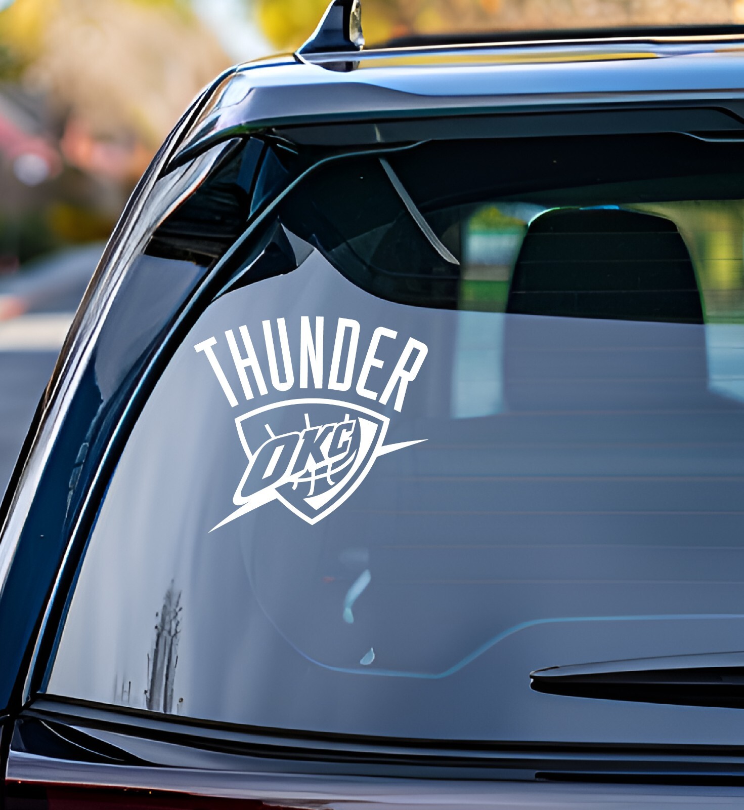 Oklahoma City Thunder Vinyl Decal Car Truck Vehicle Window Wall Sticker White v1