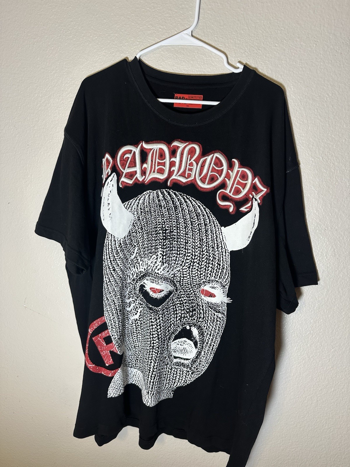 Rad Boyz Balaclava Oversized Graphic Tee XXL Thick Embroidered Lettering