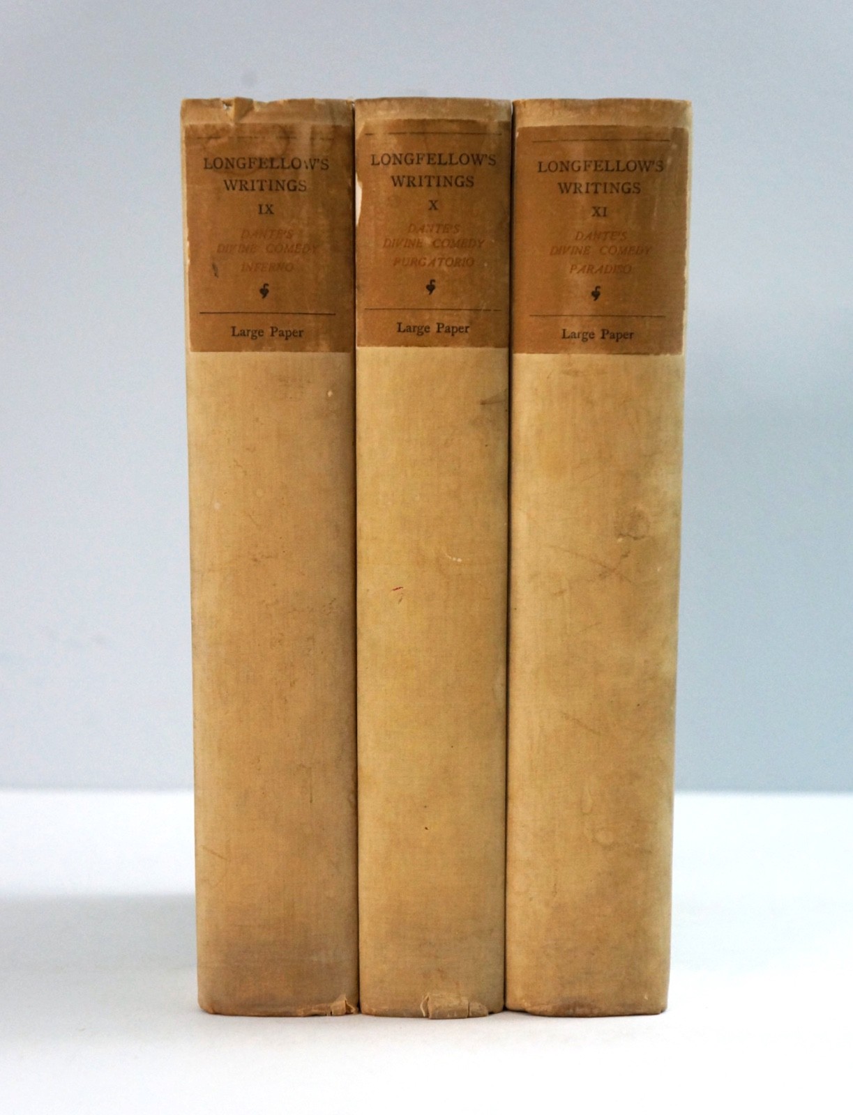 Longfellow's Writings 1886 Large Paper ed Presentation Copy Uncut Pages Vol 9-11