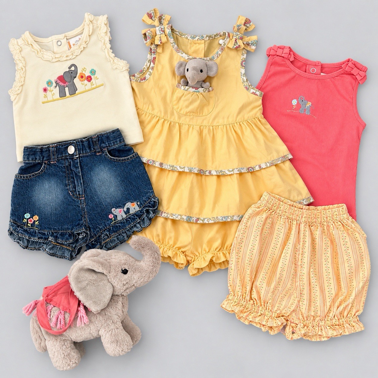 Vintage Gymboree Summer Safari Tons of Fun HTF Elephant 6pc Lot 6-24M 2006 Vintage Gymboree Summer Safari Tons of Fun HTF Elephant 6pc Lot 6-24M 2006