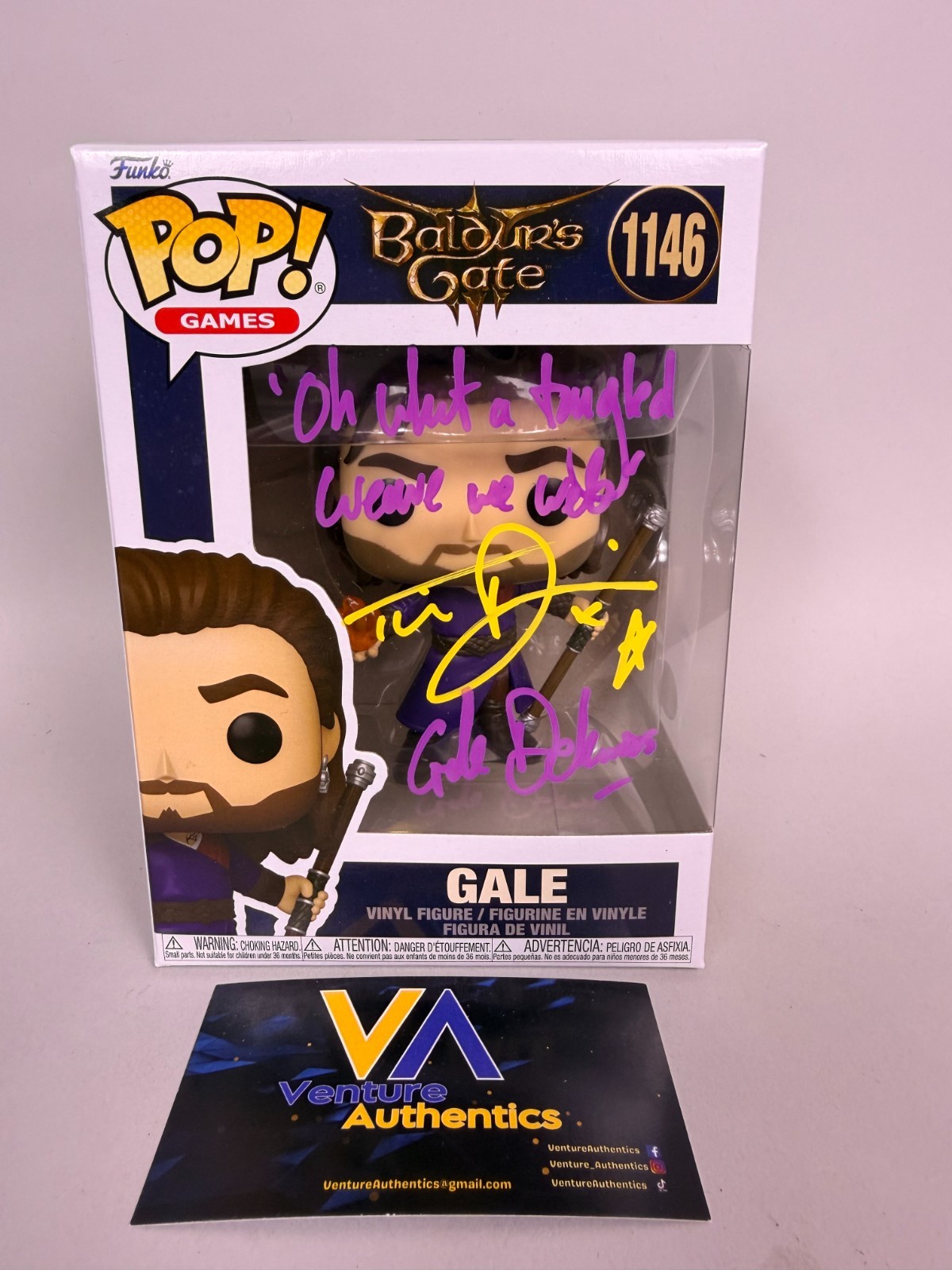 Tim Downie Signed Gale Baldur\'s Gate 3 BG3 1146 Funko w/ QUOTE + JSA WITNESS
