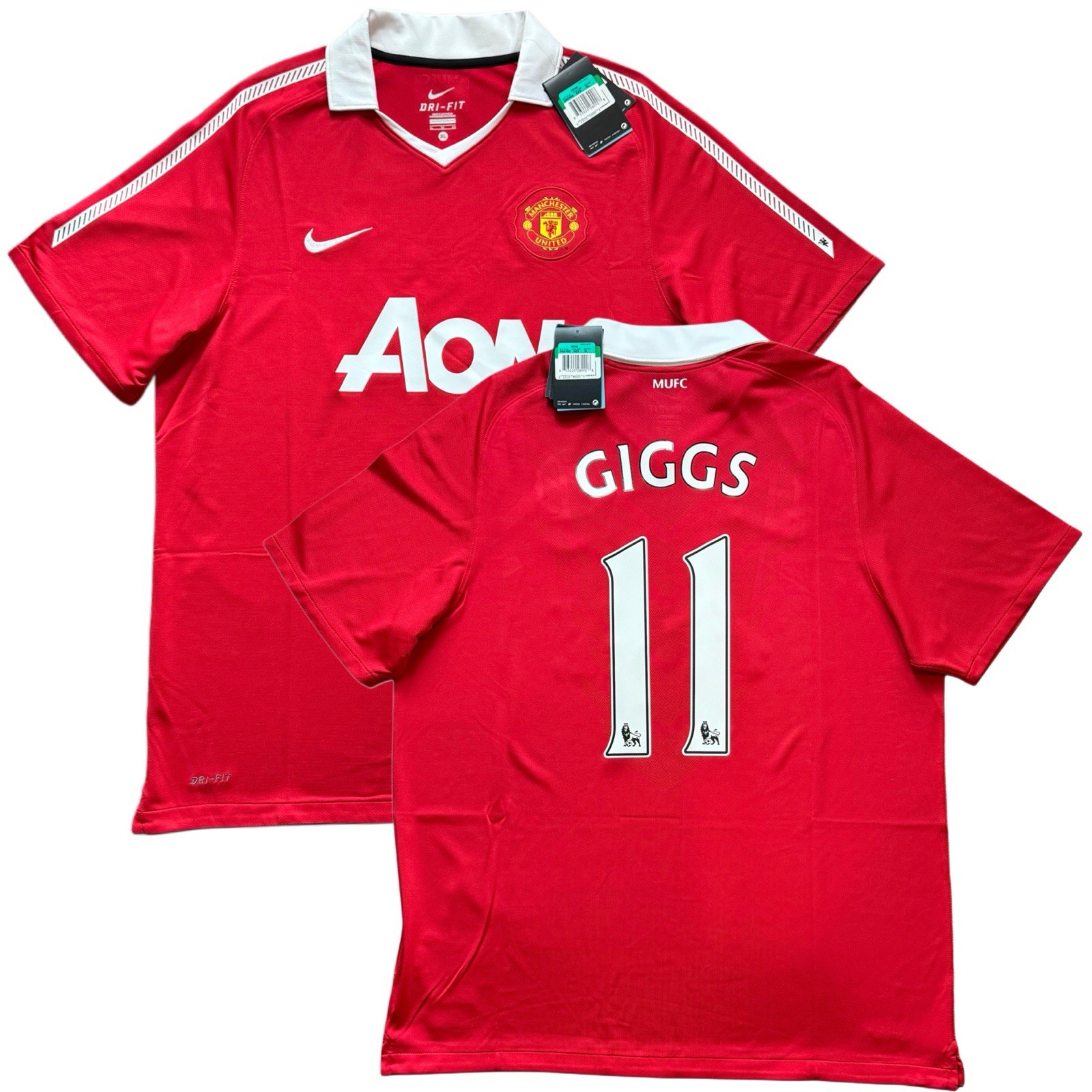 2010/11 Manchester United Home Jersey #11 Giggs XL Nike Soccer Premier League