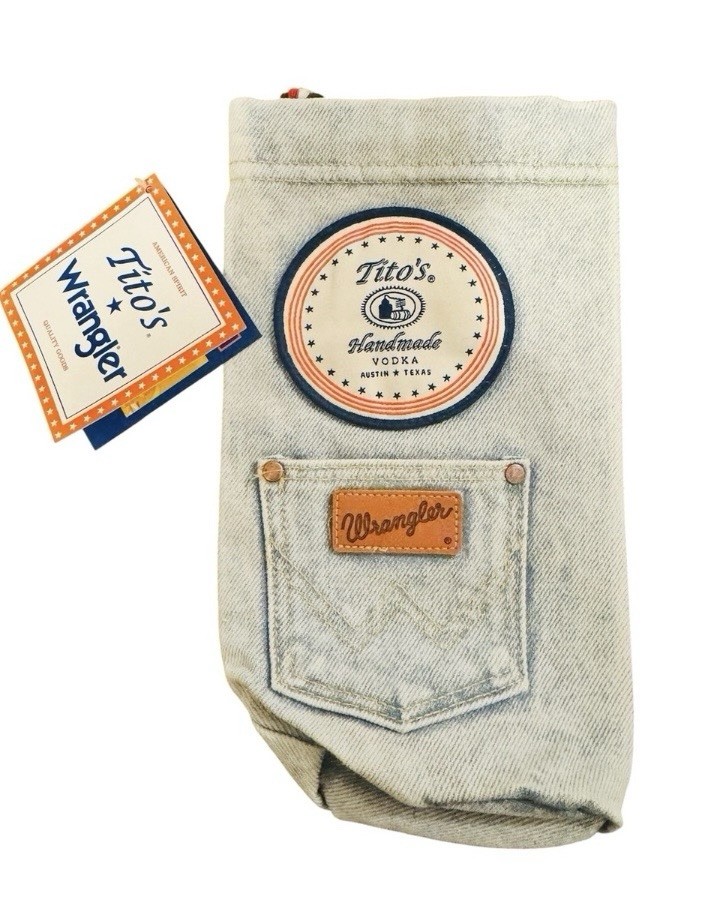 Titos Handmade Vodka x Wrangler Denim Bottle Promotional Gift Bag 1L