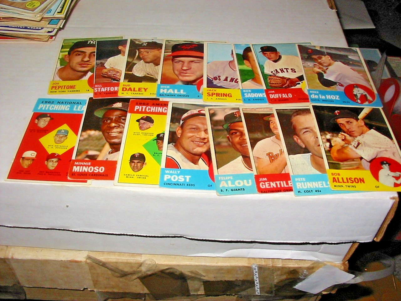 1963 Topps 16 Card High Value Lot 3hofs,3yanks,5stars,5highs, Drysdale,Minoso+++