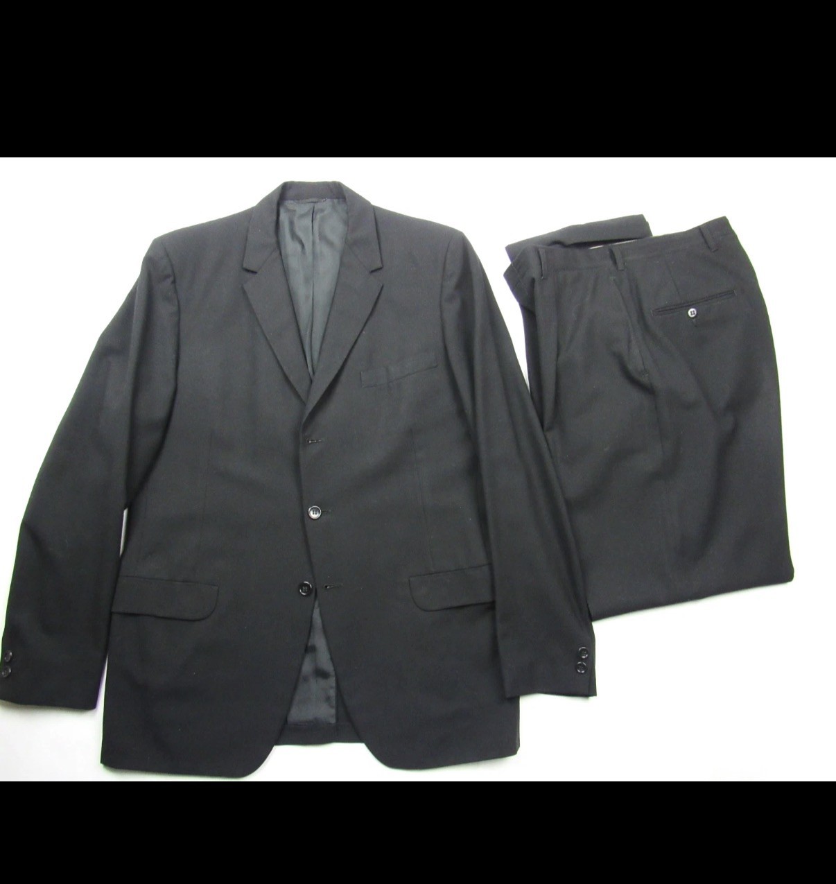 Vtg MINT UNION MADE BLK BOND 50s Suit Hollywood Drop Loop Wool 40/ 31x 31.75 Vtg MINT UNION MADE BLK BOND 50s Suit Hollywood Drop Loop Wool 40/ 31x 31.75