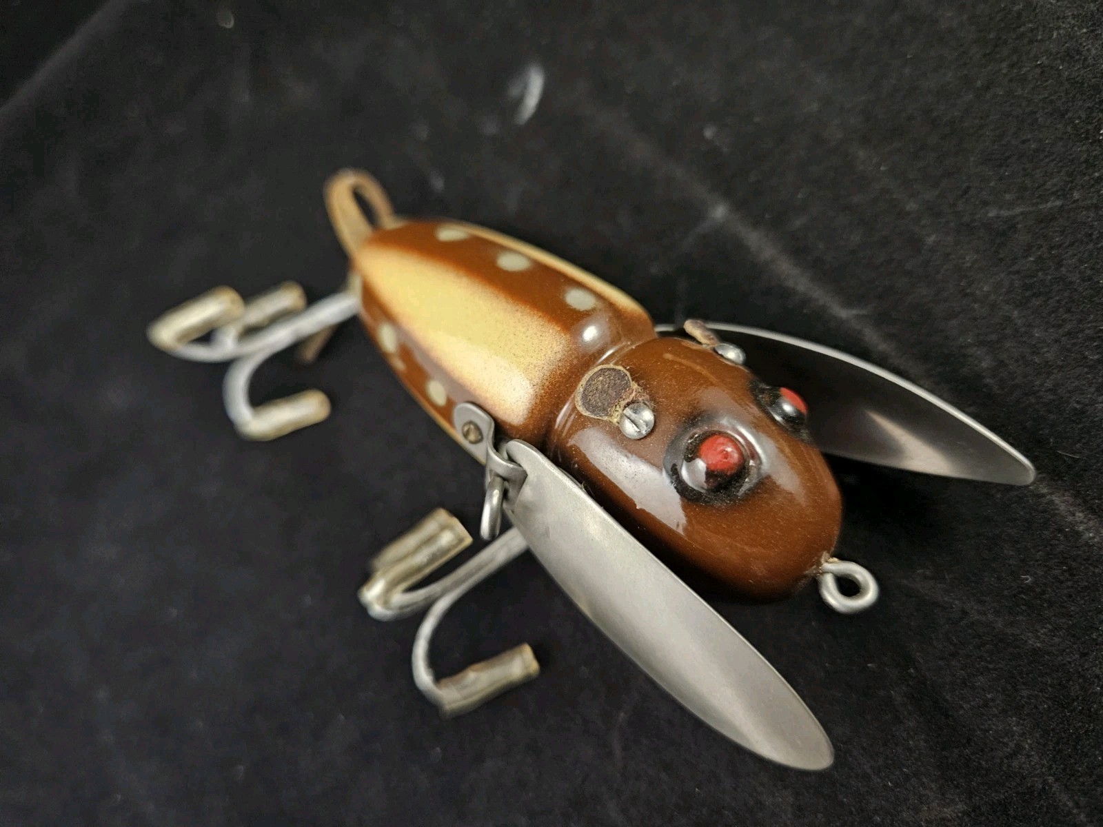 Repainted Heddon Crazy Crawler Chipmunk Style Vintage Wood Fishing Lure