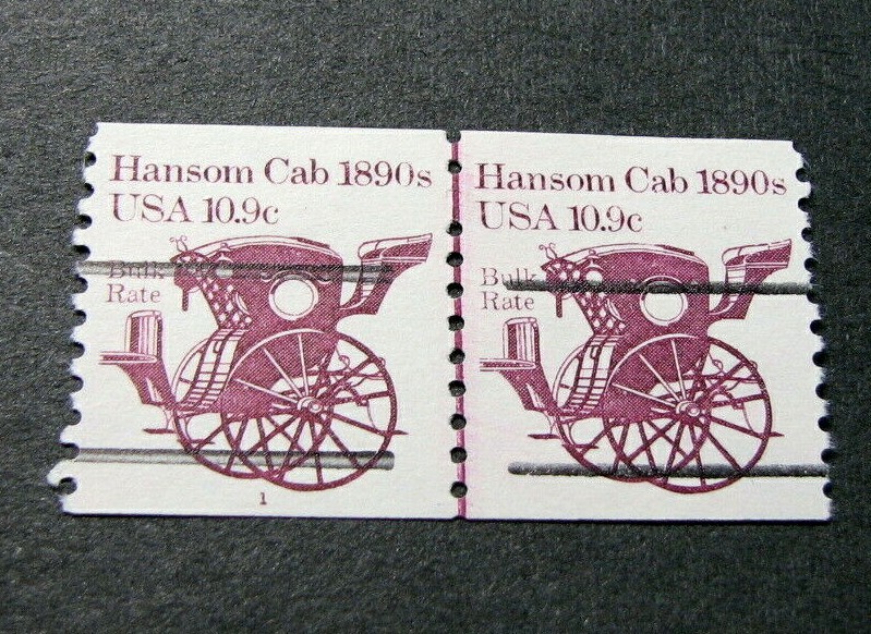 US PNC Stamps Scott# 1904a Hansom Cab P#1 1982 Line Pair  MNH H130