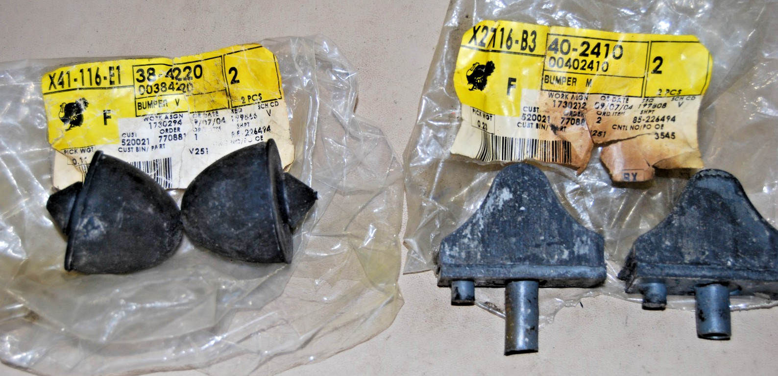 NOS GM 1968-1969 Camaro Z28 Firebird Control Arm Snubbers Bumpers 402410 384220