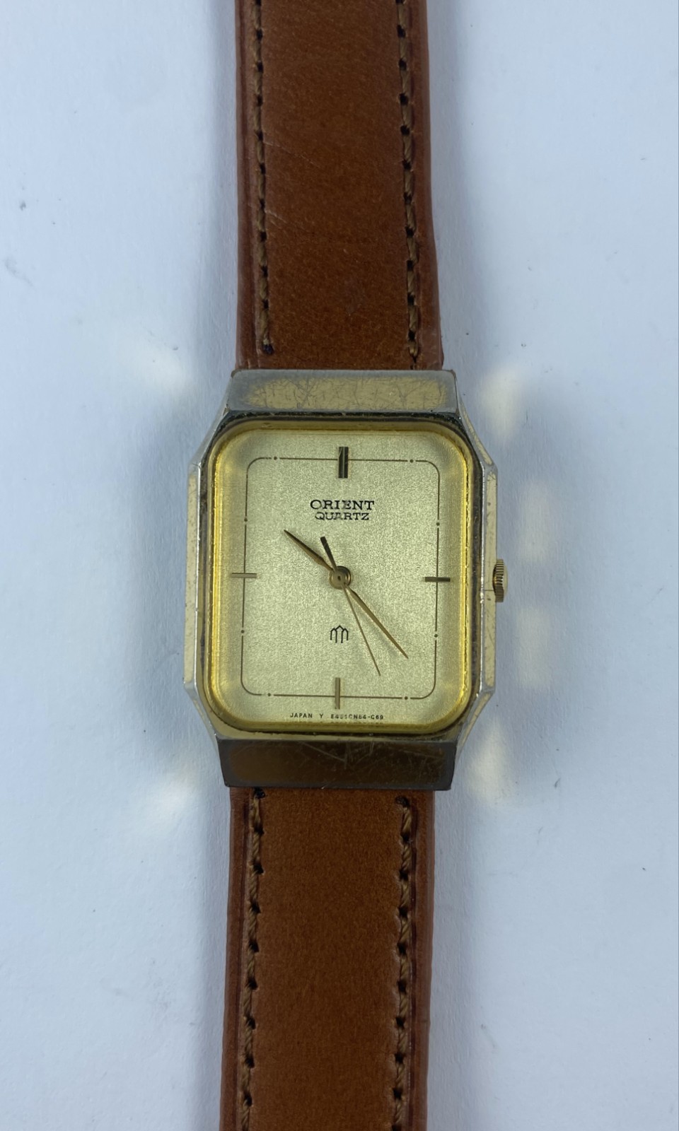 Orient Quartz E45CN8 Vintage Gold Tone Watch 24mm 1 Jewel Japan